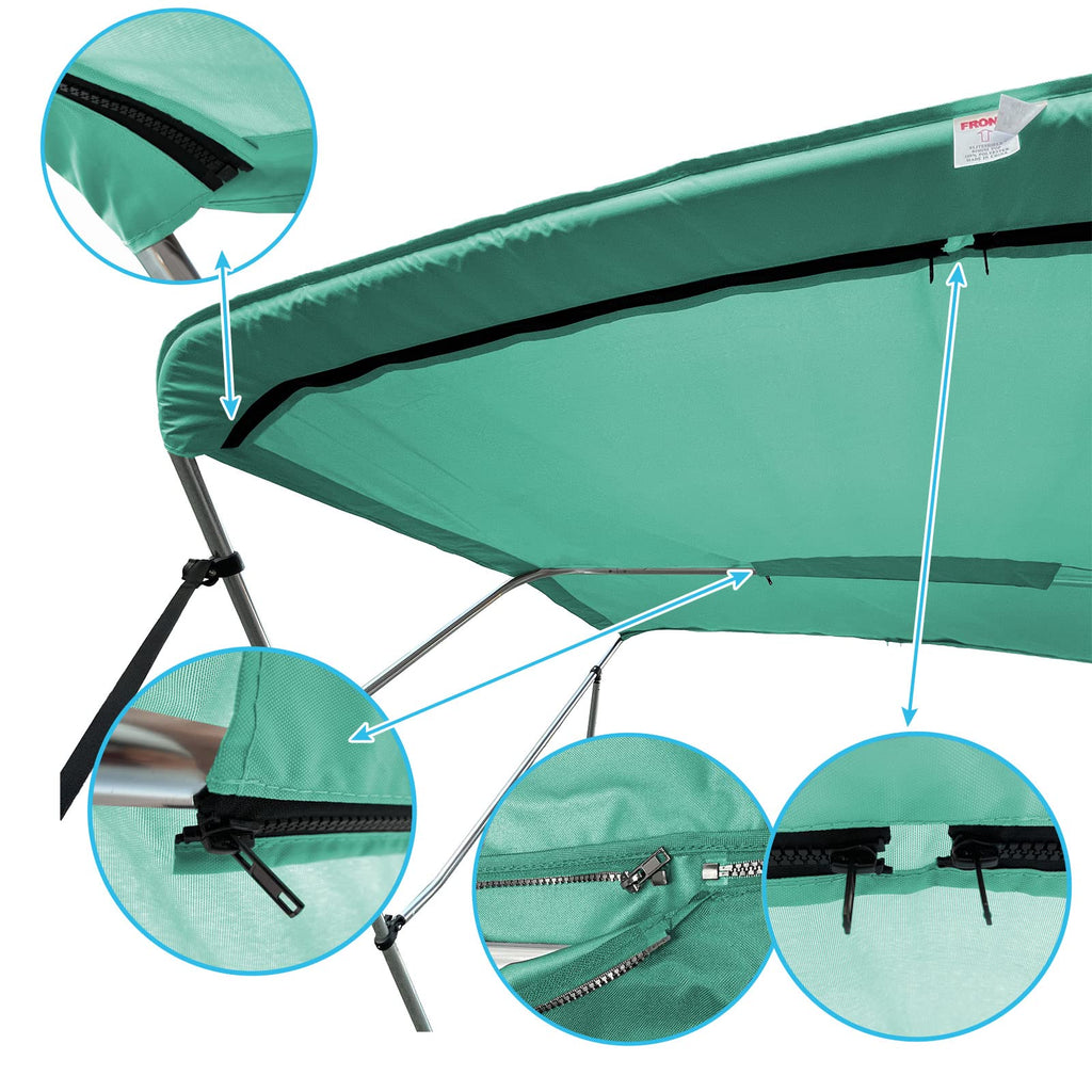 Savvycraft 4 Bow Bimini Replacement Top Canvas Cover 4 Bow 96'' L 73''-78'' W Teal Color