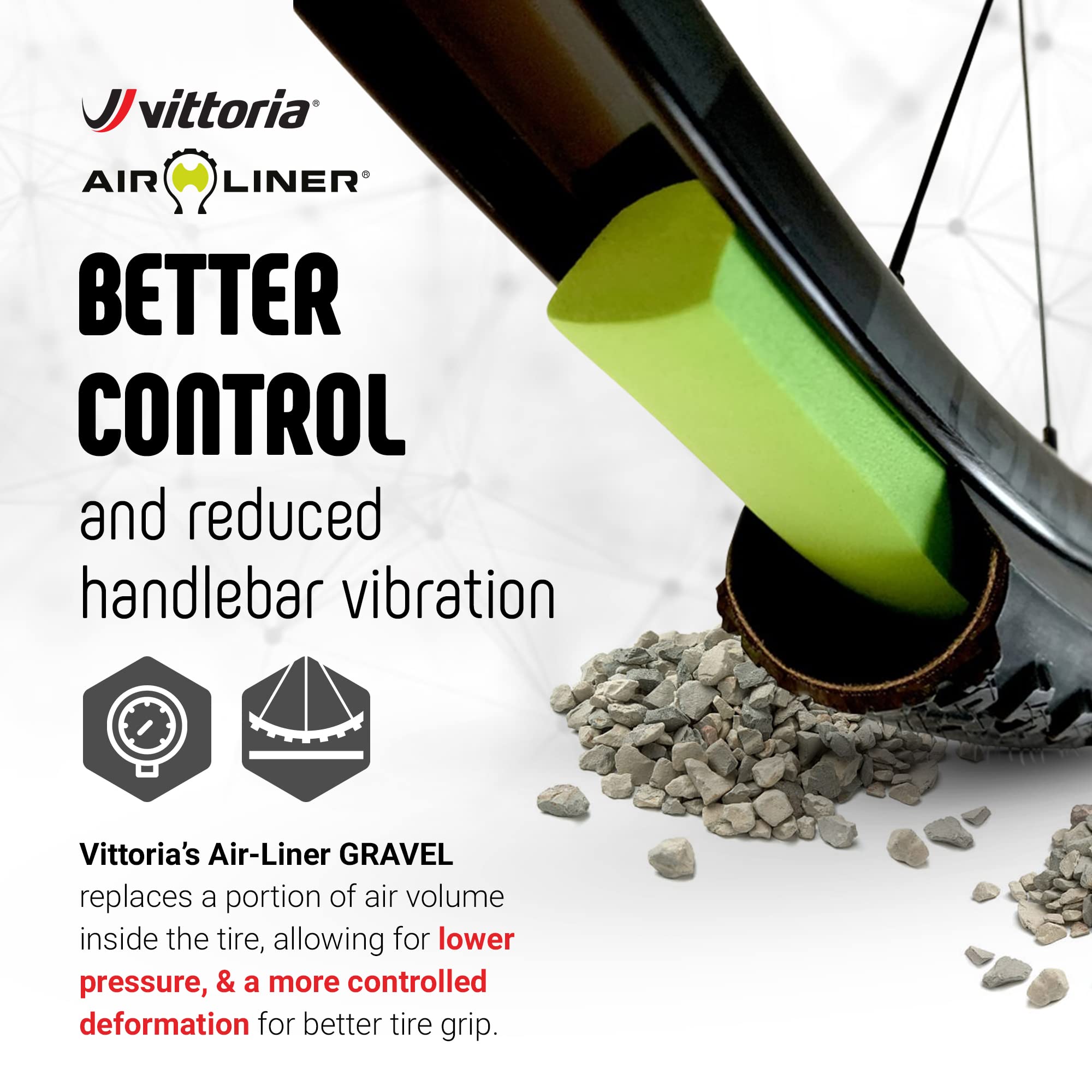Vittoria Air-Liner Gravel Insert For Tubeless-Ready Bike Tires, Compatible With Any Wheel Size Up To 29'', One Size