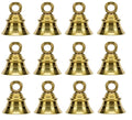 Uapan Brass Hanging Bell For Festival Home Decoration With J Hock (2 Inch, Pack Of 12)