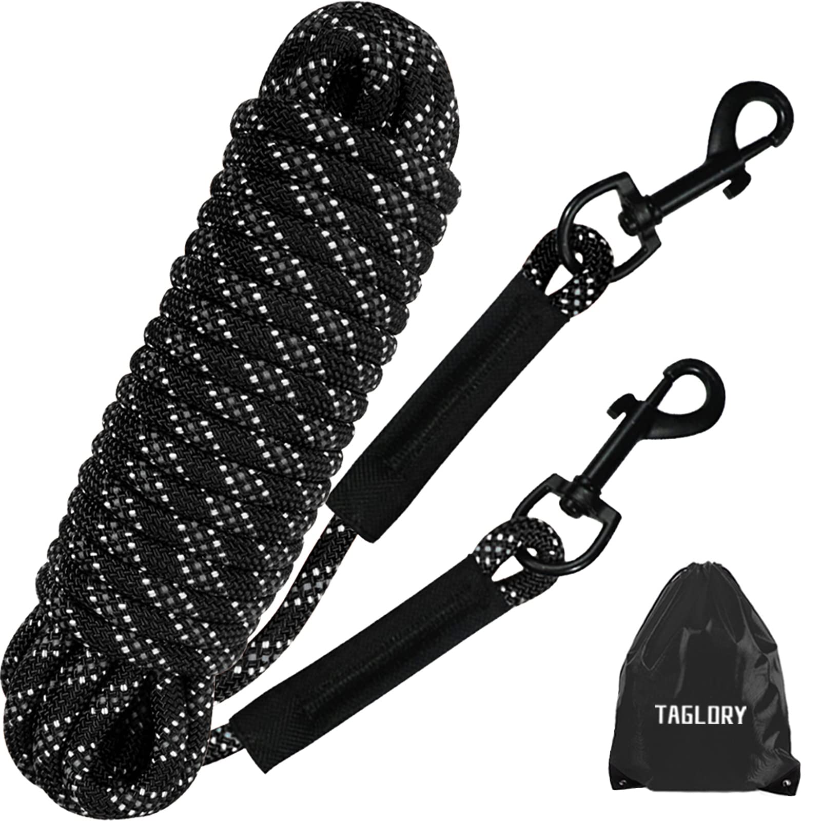 Taglory Dog Tie Out, Long Rope Leash For Dog Training, 50 Ft Heavy Duty Lead With Reflective Stitching For Large Medium Small Do