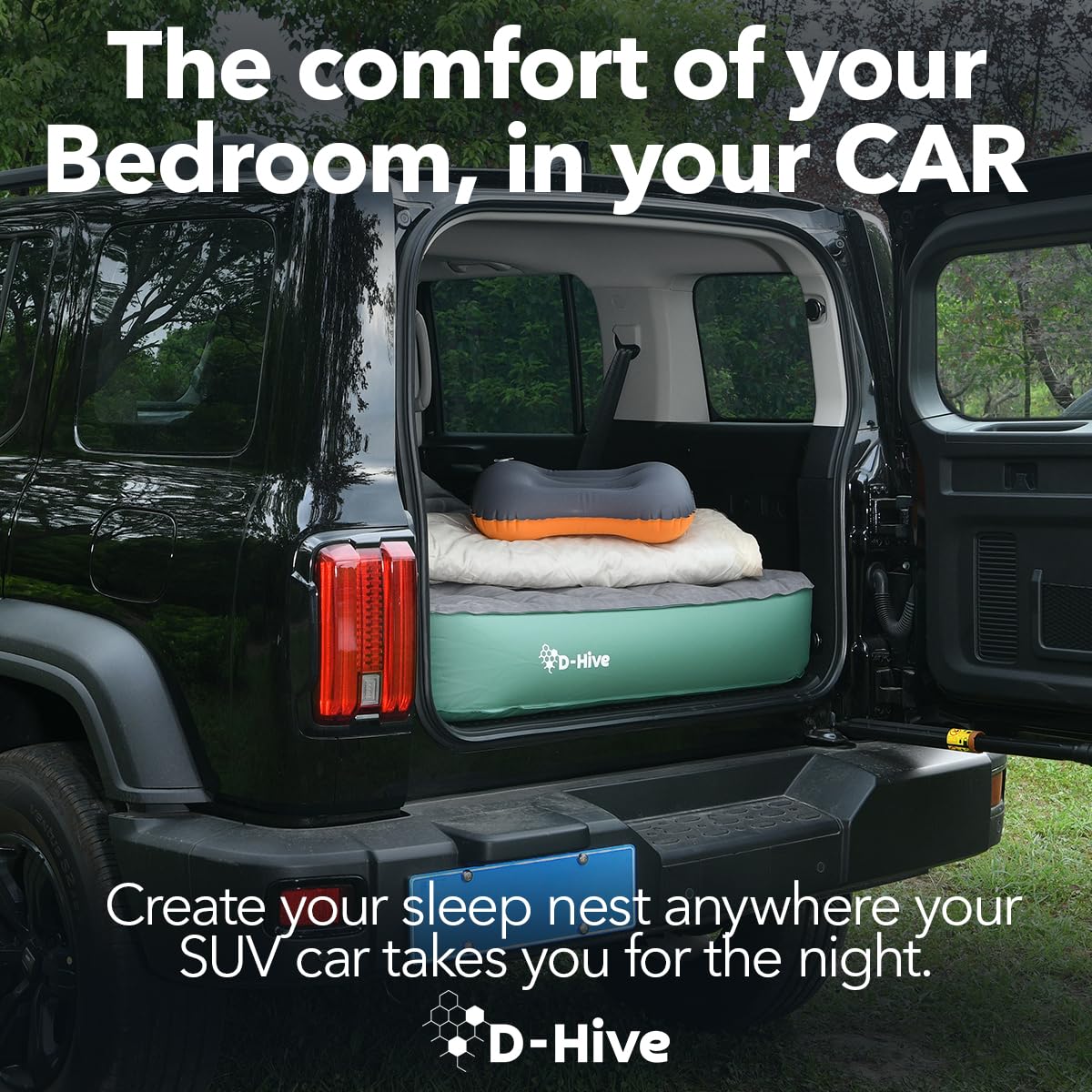 D-Hive Suv Air Mattress, Ultra-Thick Material Extra-High Car Air Mattress, Suv Mattress For Toyota 4Runner, Jeep Wrangler Air Ma