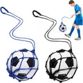 TOBWOLF 2PCS Football Kick Trainer Soccer Ball Net Kicker, Fits Ball Size 3, 4, 5, Solo Soccer Kick Practice Training Aid Soccer