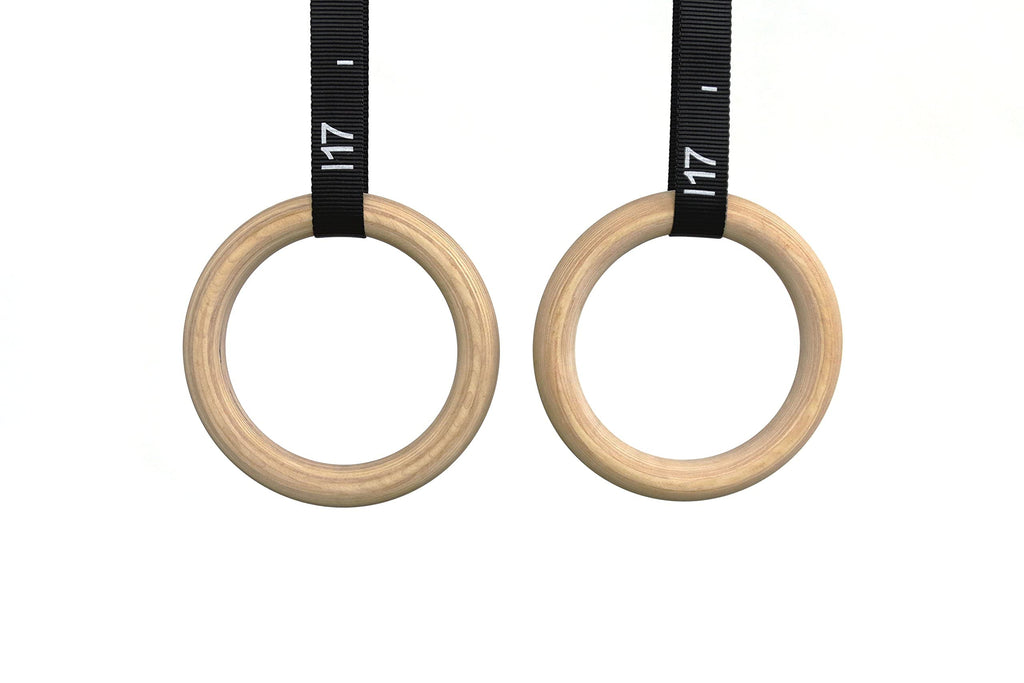 Cff Wood Olympic Rings 1.25'' Diameter - 18 Black Extra Wide Numbered Straps