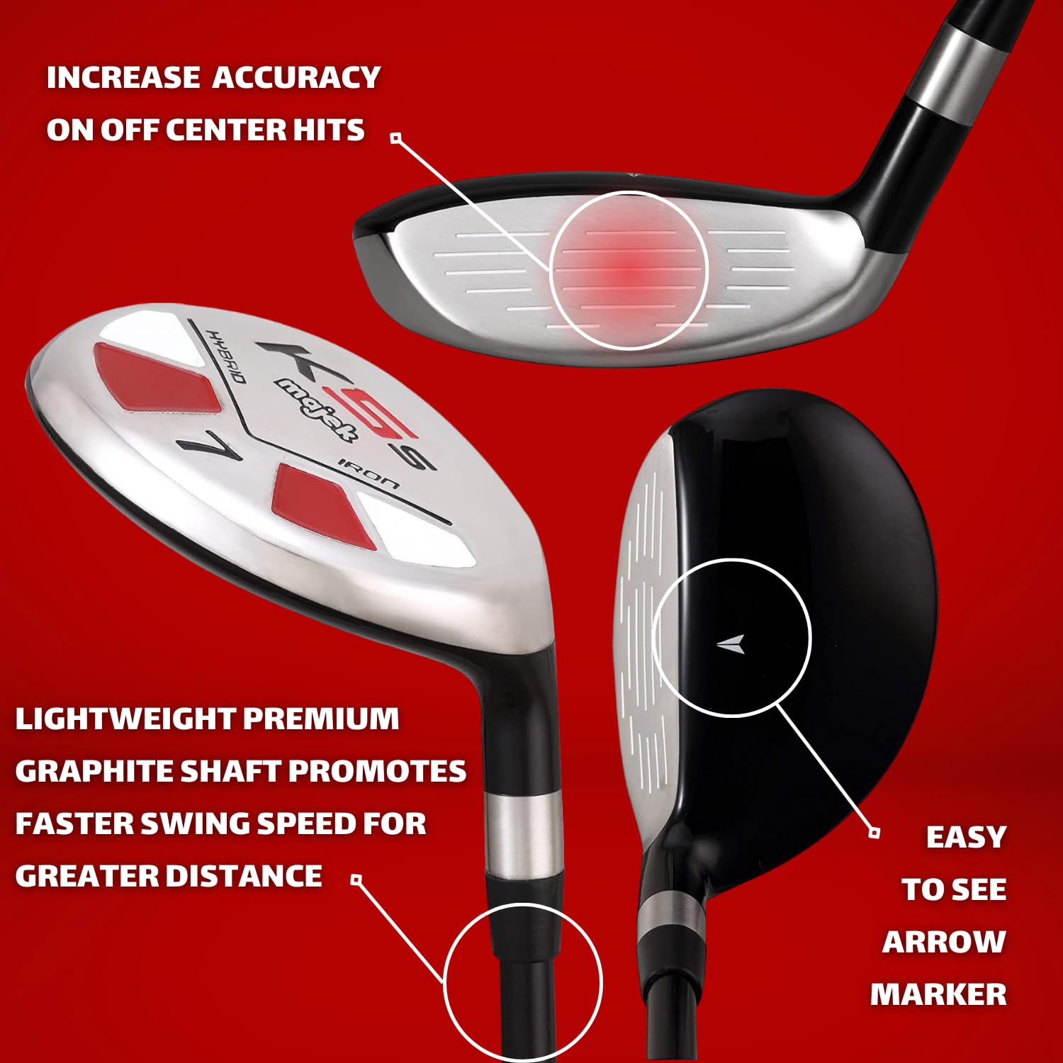 Majek Golf All Hybrid #7 Regular Flex Right Handed New Utility R Flex Club