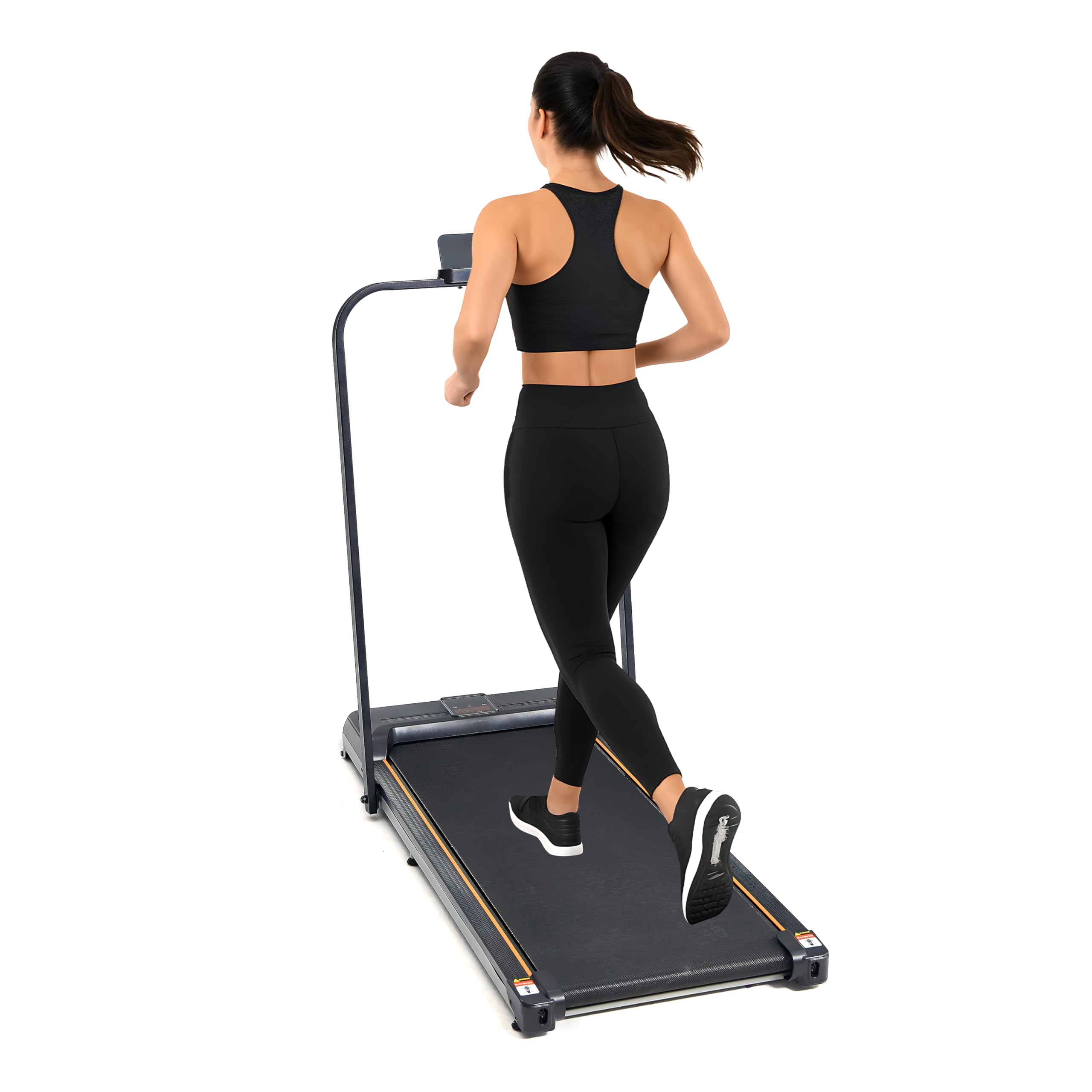Walking Pad Treadmill With Foldable Handle Bar - Under Desk Treadmill For Home & Office | Remote Control, Bluetooth Speaker, Led