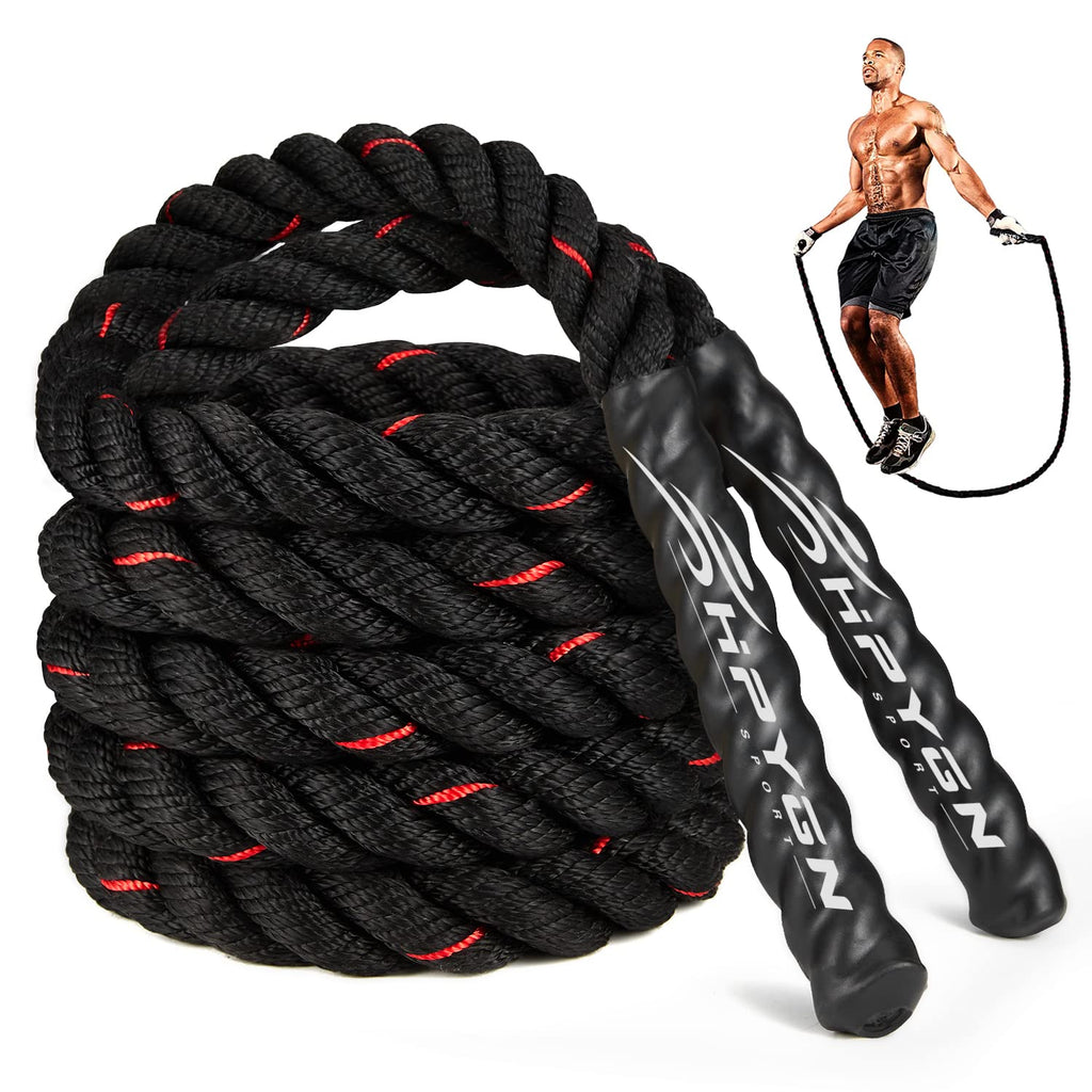 Hpygn Weighted Heavy Skipping/Jump Rope 9.2Ft 2.8Lb For Fitness, Exercise, Boxing Gym Training, Home Workout, Improve Strength A