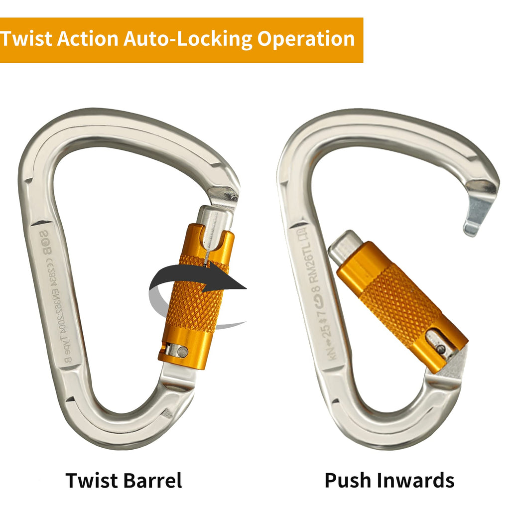 Carabiner Caribeener Clips Heavy Duty Large Alloy Steel D Ring Shape Locking Carabiner For Hammock,Keychain,Outdoor,Camping,Hiki