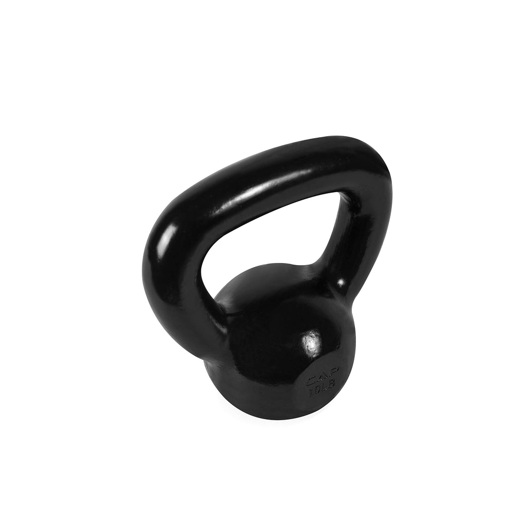 Cap Barbell Black Enamel Coated Cast Iron Kettlebell, 10 Lb
