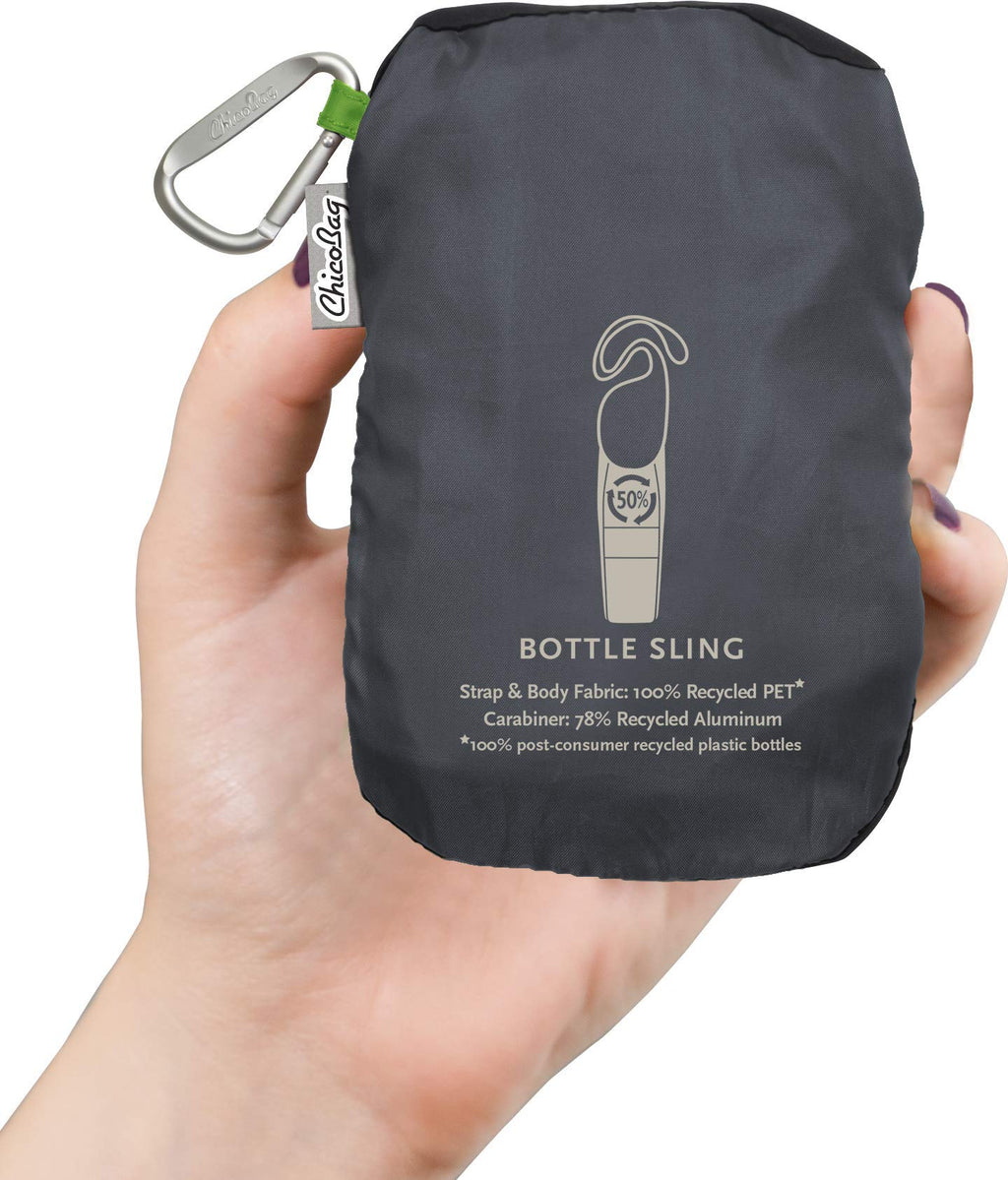 Chicobag Repete Water Bottle Sling | Recycled Water Bottle Carrier With Strap | Eco Friendly | Limestone
