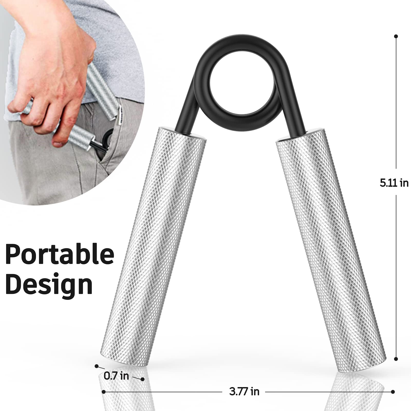 Zeagus Grip Strength Trainer 6 Pack,100Lb-350Lb Metal Hand Grip Strengthener,Non-Slip Heavy-Duty Forearm Exerciser,Hand Gripper