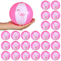 Jexine 24 Pcs Mini Beach Balls Flamingo Party Pack, 5 Inch Inflatable Pink Beach Ball Flamingo Toy in Bulk for Teens Adults Pool