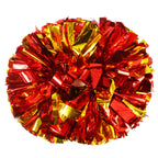 Lovecheer 2Pcs Red And Gold Metallic Pom Poms Cheerleading Cheer Pom Poms With Handle For Dance Party Sports Spirits