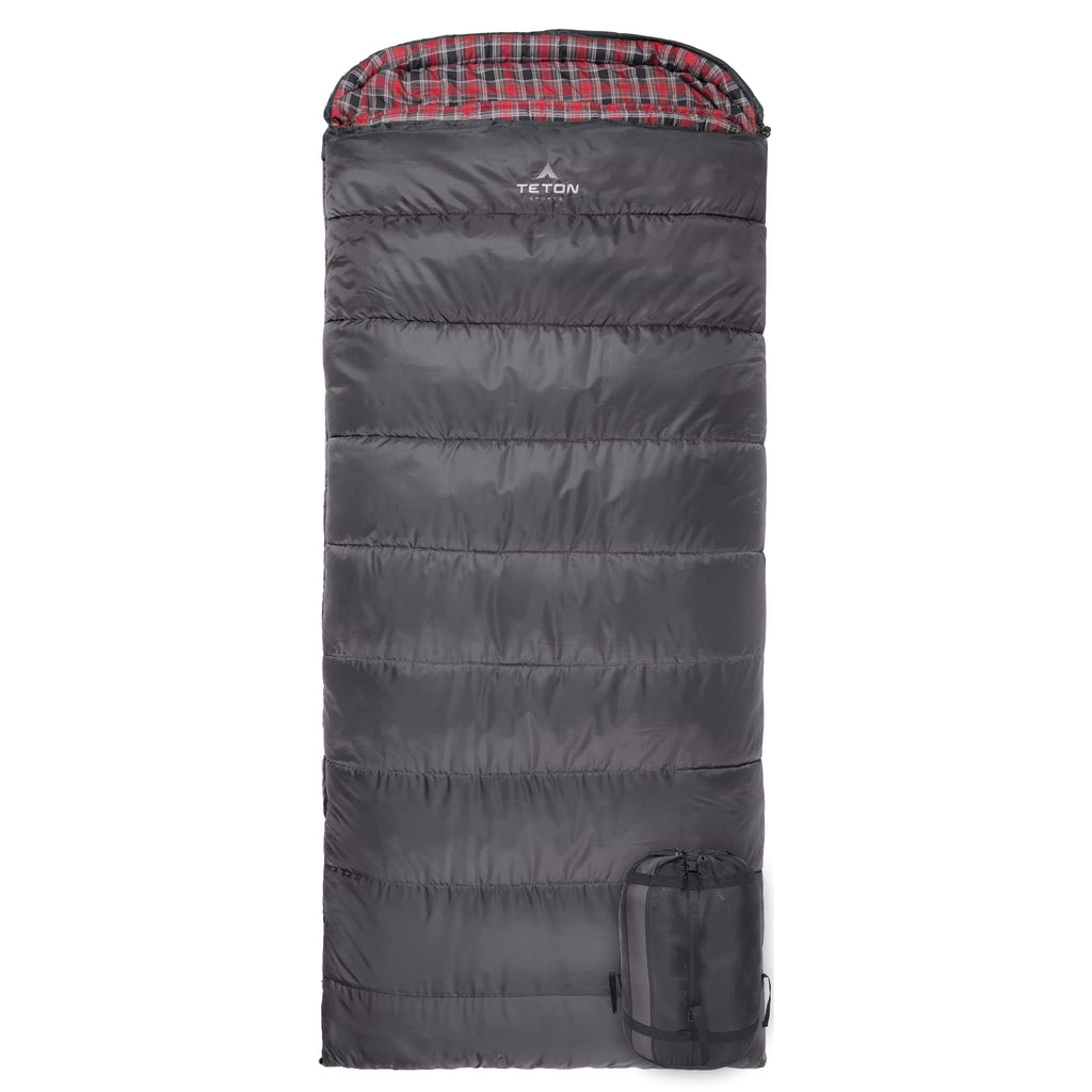 Teton Sports Celsius Xl -25F Sleeping Bag; Cold Weather Sleeping Bag; Great For Family Camping; Free Compression Sack, Grey