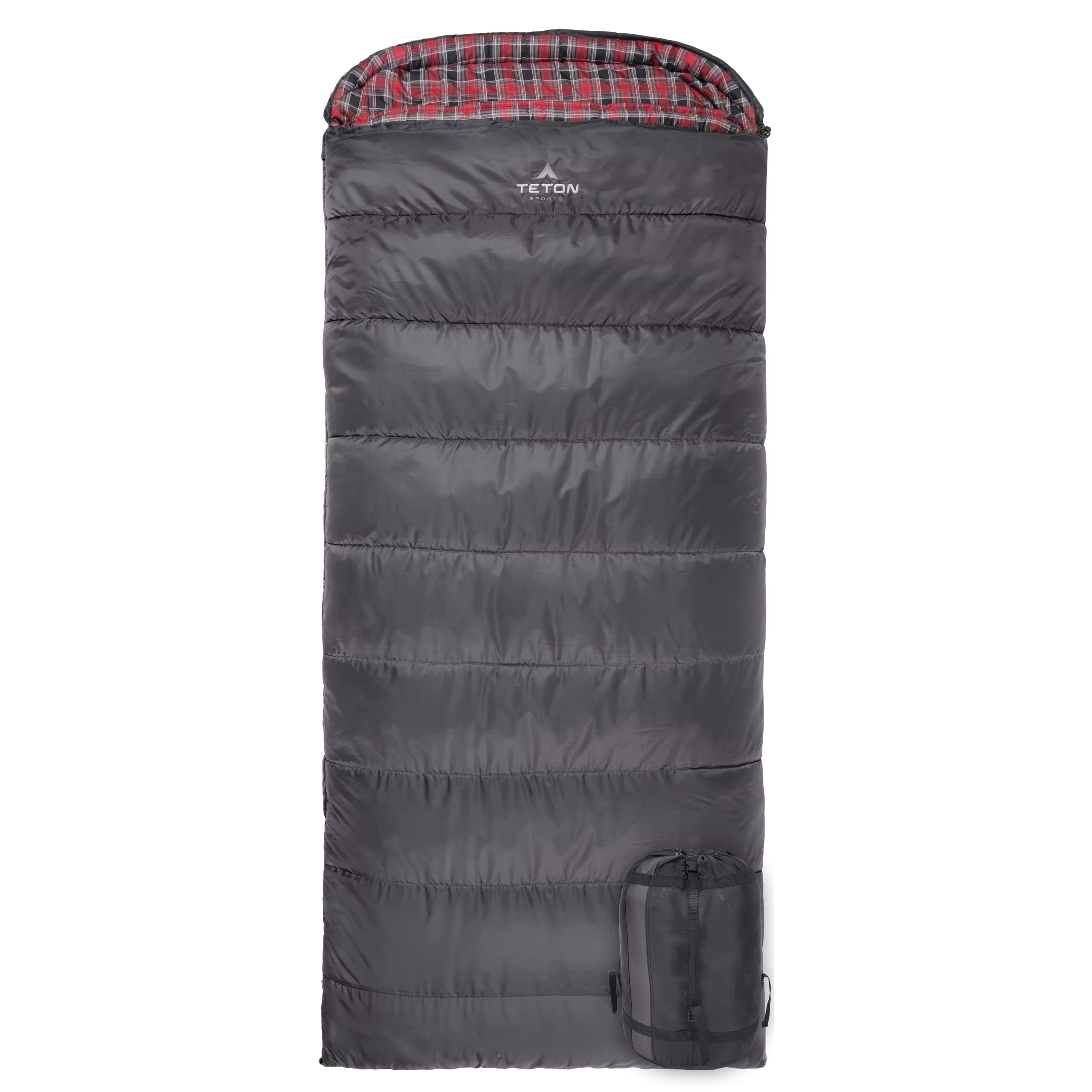 Teton Sports Celsius Xl -25F Sleeping Bag; Cold Weather Sleeping Bag; Great For Family Camping; Free Compression Sack, Grey