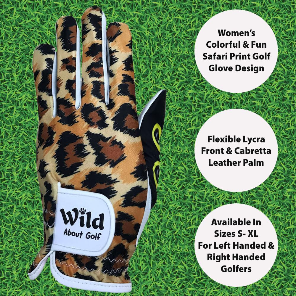 Giggle Golf Women 'S Golf Glove (X-Large, Worn On Right Hand, Wild About Golf)