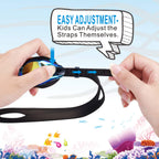 Aegend 2 Pack Kids Goggles, Swimming Goggles for Kids Age 4-16 Boys and Girls Youth, Anti-Fog Pool Goggles, Blue Black