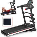 Ksports Foldable 16 Inch Wide Home Treadmill W/Bluetooth Connectivity, Kinomap, Zwift & Fitshow Fitness Tracking Apps, Music, 4