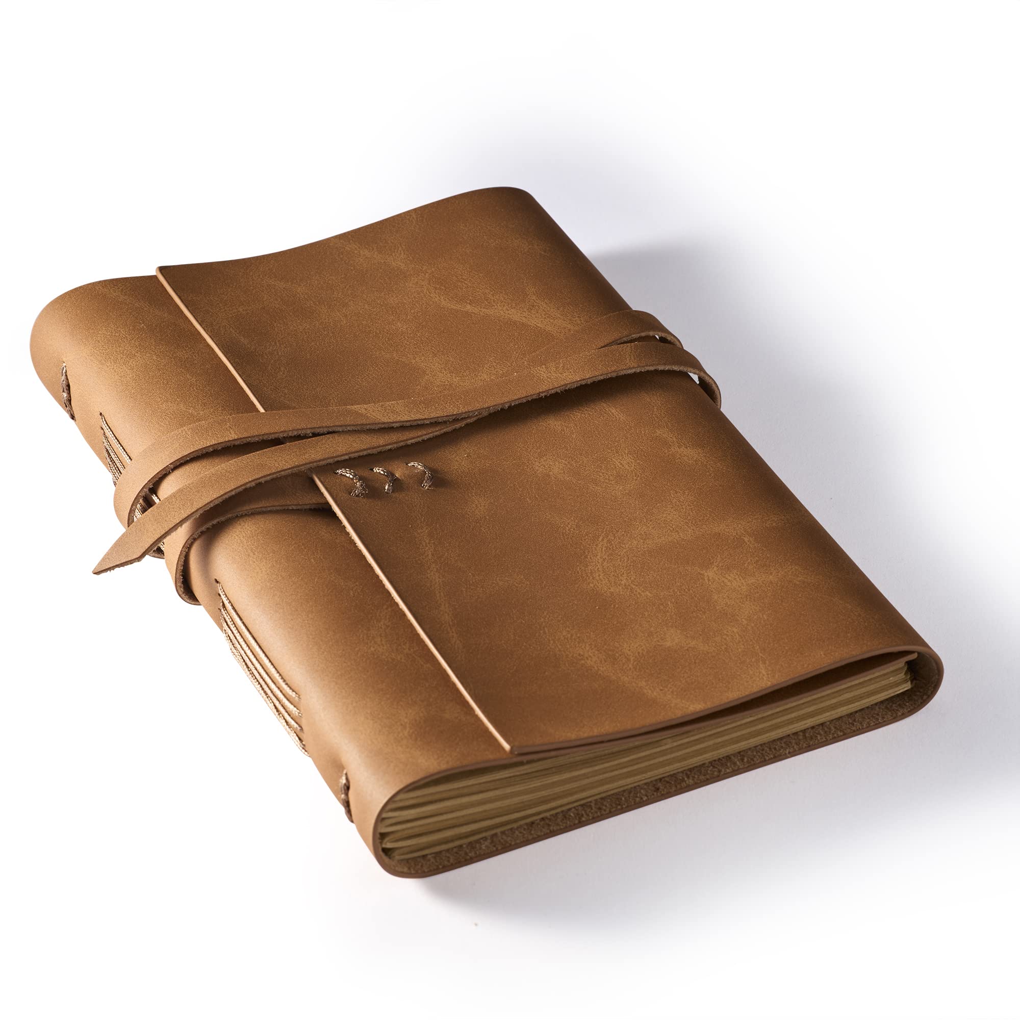 Maybell Leather Journal For Writing 5X 7, Genuine Leather Bound Journal For Men Women, 200 Lined Pages Leather Notebook For Trav