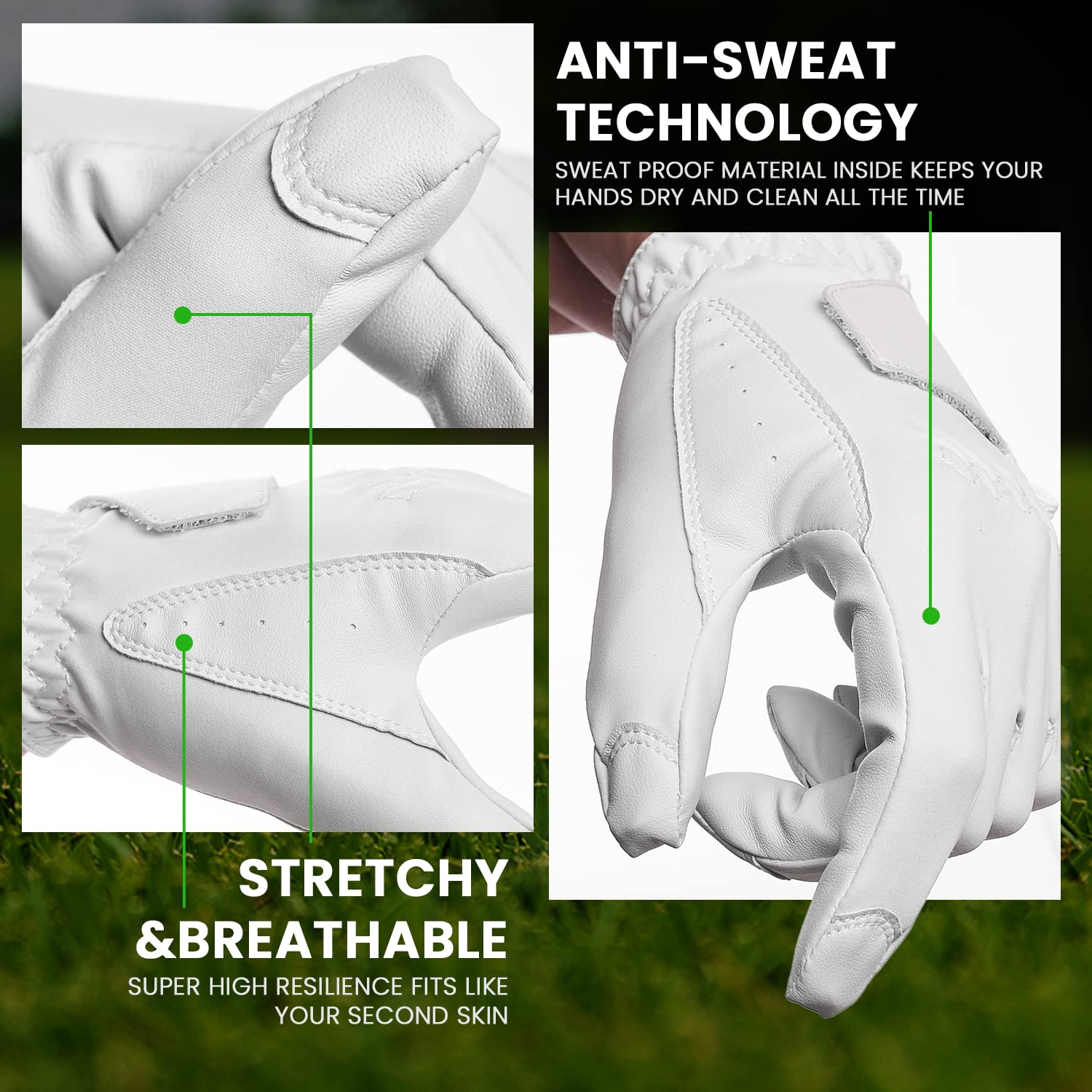 Elusefor Precisionpro Master Left Hand Golf Glove - Ultimate Control For Perfect Swing, Moisture-Wicking, Durable, Ergonomic Des