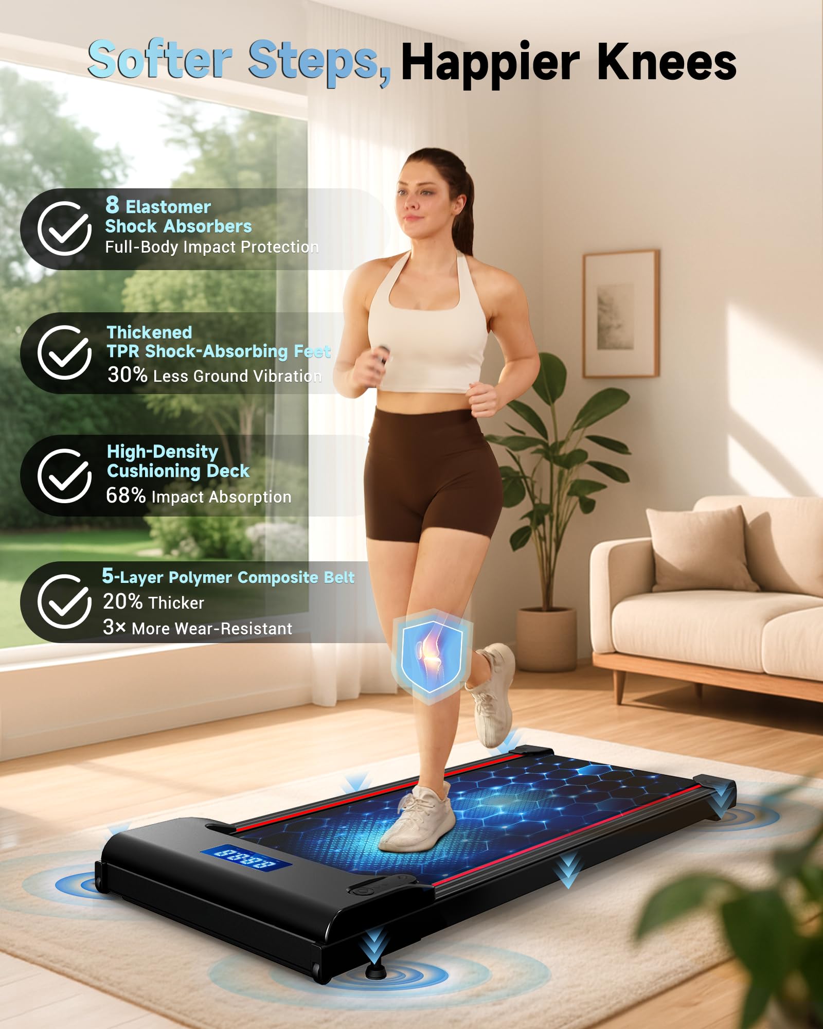 Hartwares Neosilent Walking Pad Treadmill Under Desk For Home With Bldc Core And Extra-Large Belt, App And Remote Control, Porta