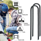 Gtongoko Trampolines Wind Stakes 12 Pack 12 Inch, Heavy Duty U Shaped Rebar Stake Ground Anchors Galvanized Steel Safety Trampol