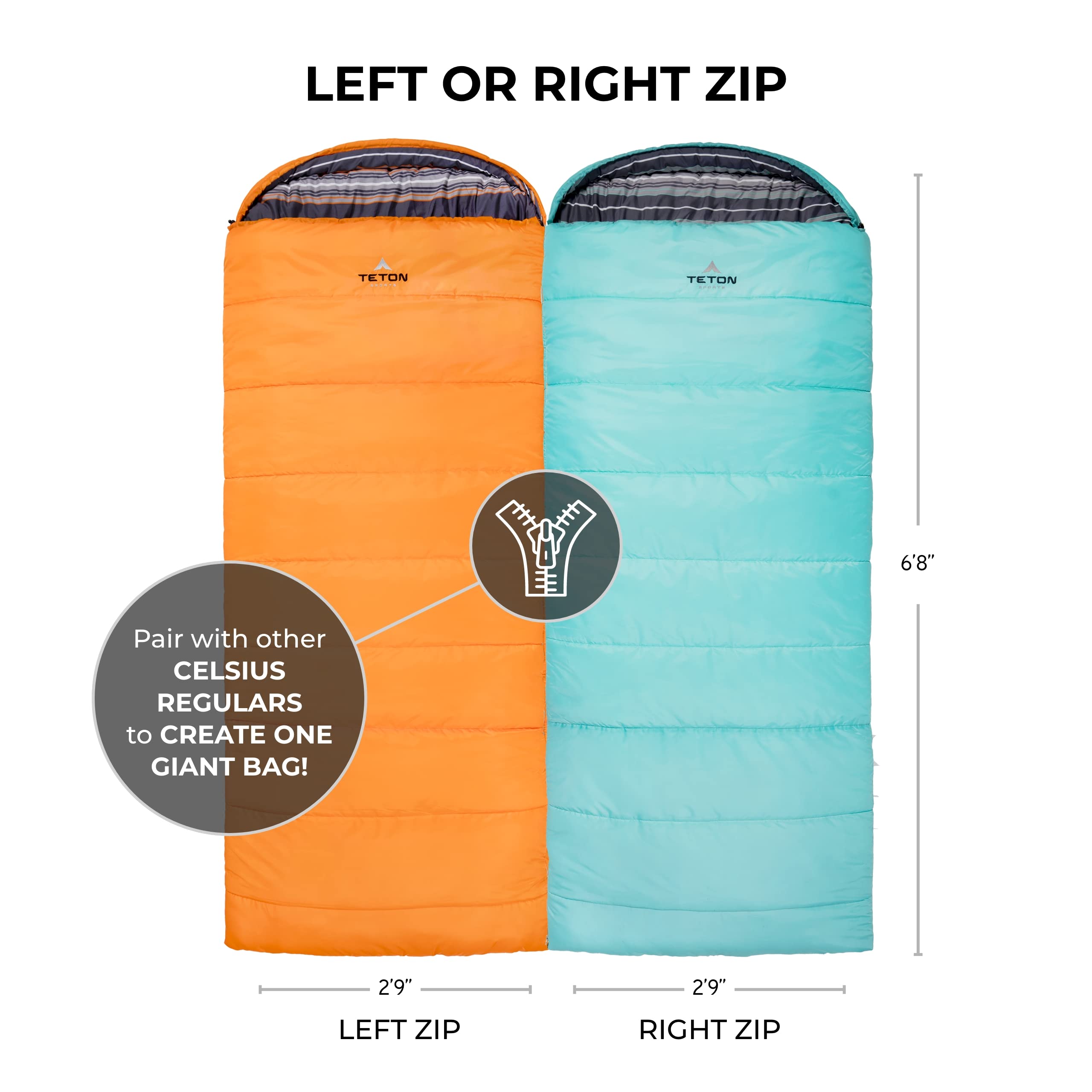 Teton Sports Celsius Regular Sleeping Bag; Great For Family Camping