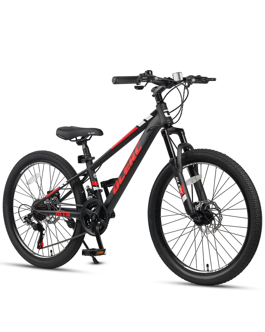 Glerc 24 Inch Kids Bike, Kids Mountain Bike for Boys and Girls Ages 9-14, 21-Speed Skyline Bicycle with Front Suspension and Dis