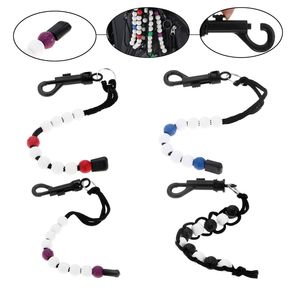 Muxsam 1 Piece Golf Beads Score Counter With Clip (Purple), Golf Stroke Score Count Keeper Putting Score Counter For Referee Cad