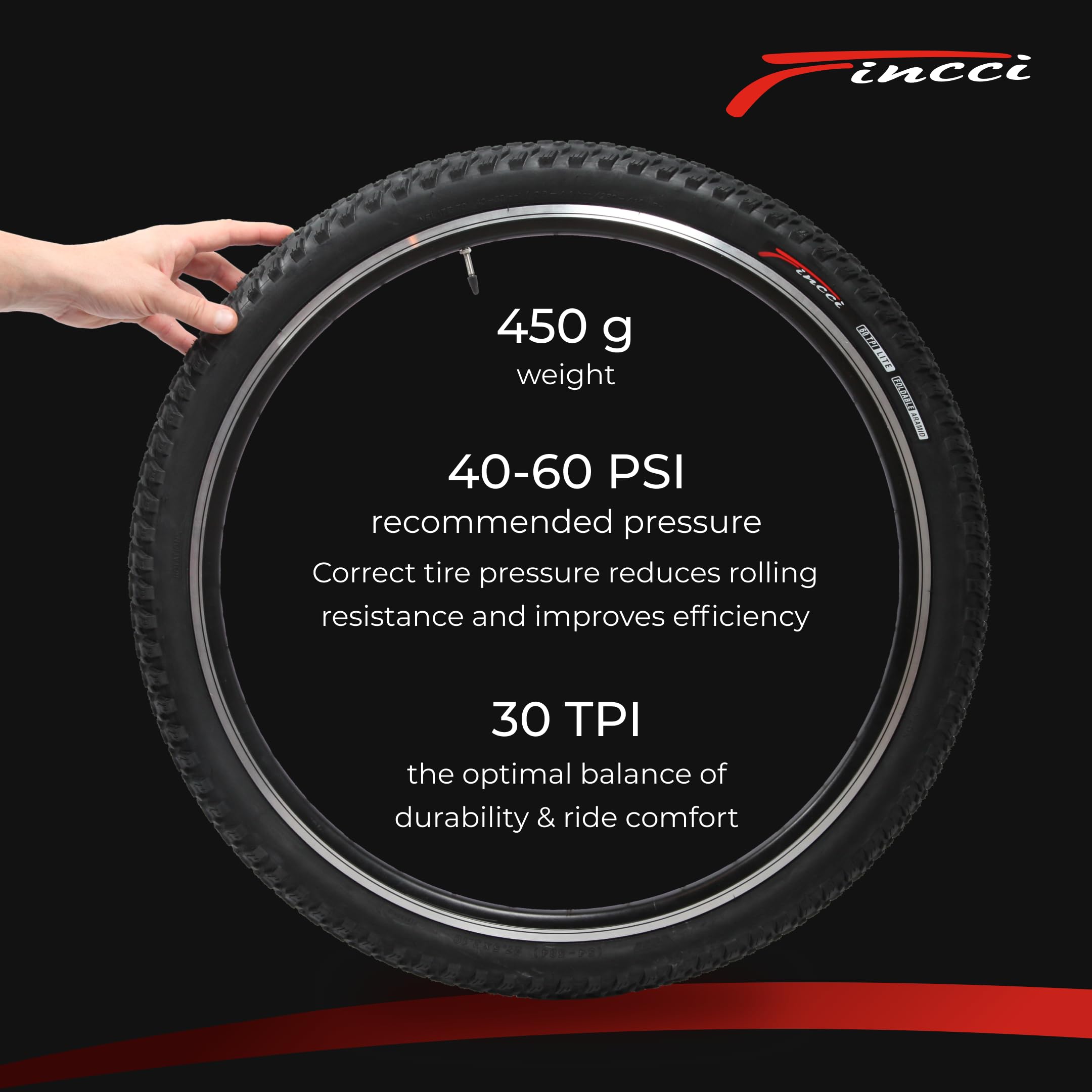 Fincci Oncamp 275 X 210 Bike Tire Foldable 54-584 For Mountain Road Mtb Mud Dirt Offroad Bicycle