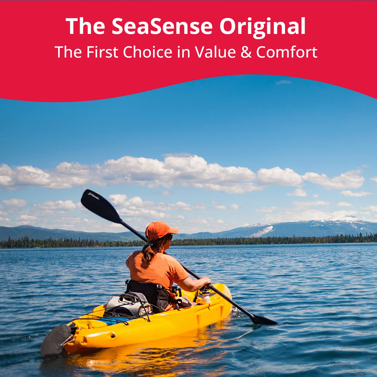 Seasense Xtreme 1 Kayak Paddle, Black, 96    - Molded Plastic Blades, 2-Piece Aluminum Construction - Great For Recreational, Sp
