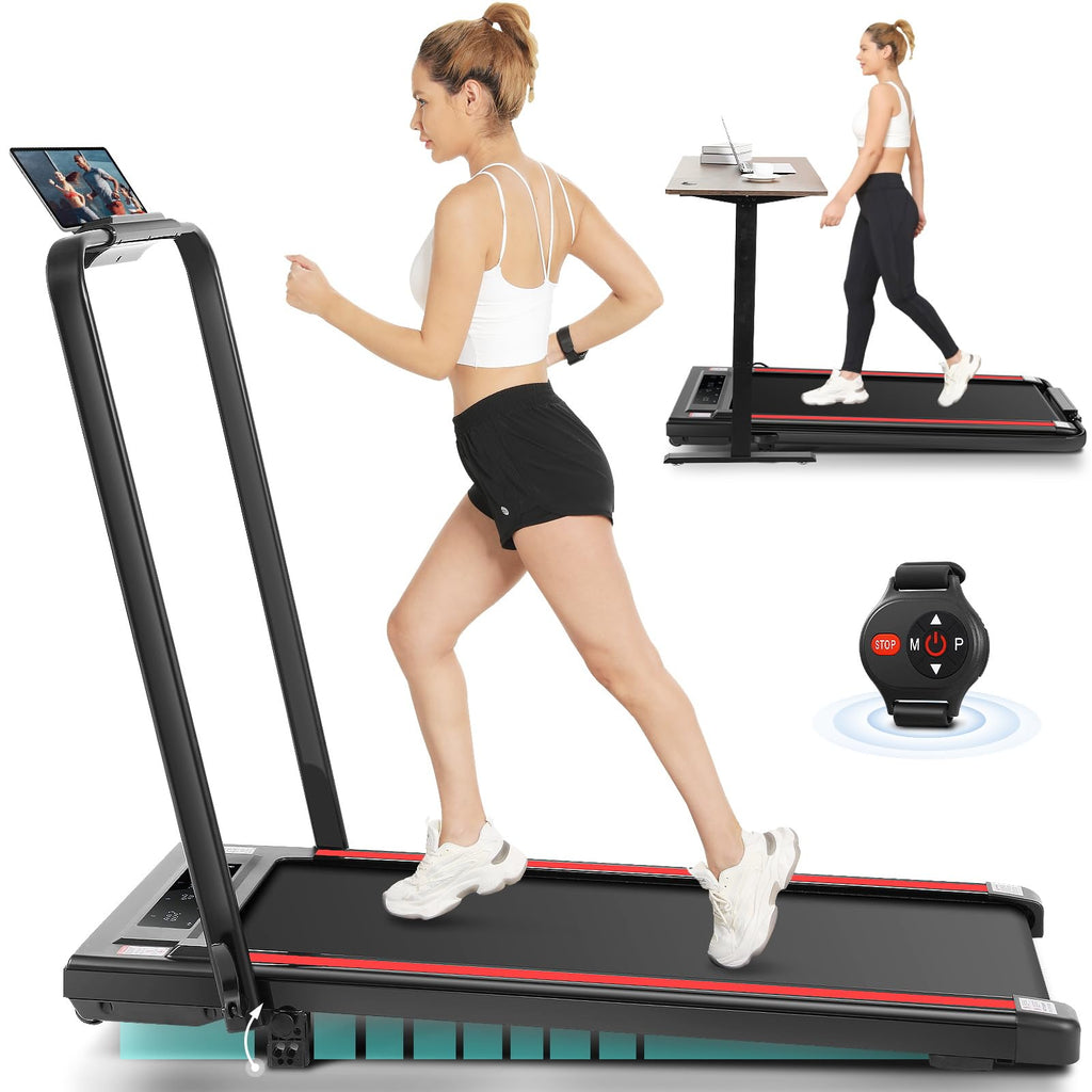 Ancheer Folding Treadmill With Incline, 2.5Hp Under Desk Treadmill For Home, 300Lbs Low Noise Walking Pad With Remote Control An