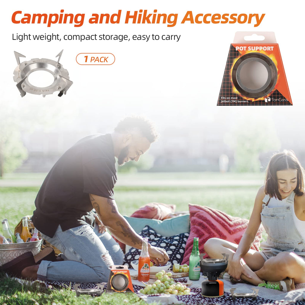 Pot Support For Camping Stoves - 3.5'' X 3.5'' X 1.25'' Stainless Steel Pot Support Attaches To Camping Stove Burners - Can Acco