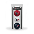 Team Golf Nfl Houston Texans 3 Golf Ball Pack Regulation Size Golf Balls, 3 Pack, Full Color Durable Team Imprint