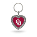 Rico Industries Ncaa Oklahoma Sooners Metal Rhinestone Heart Keychain