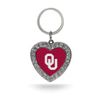 Rico Industries Ncaa Oklahoma Sooners Metal Rhinestone Heart Keychain