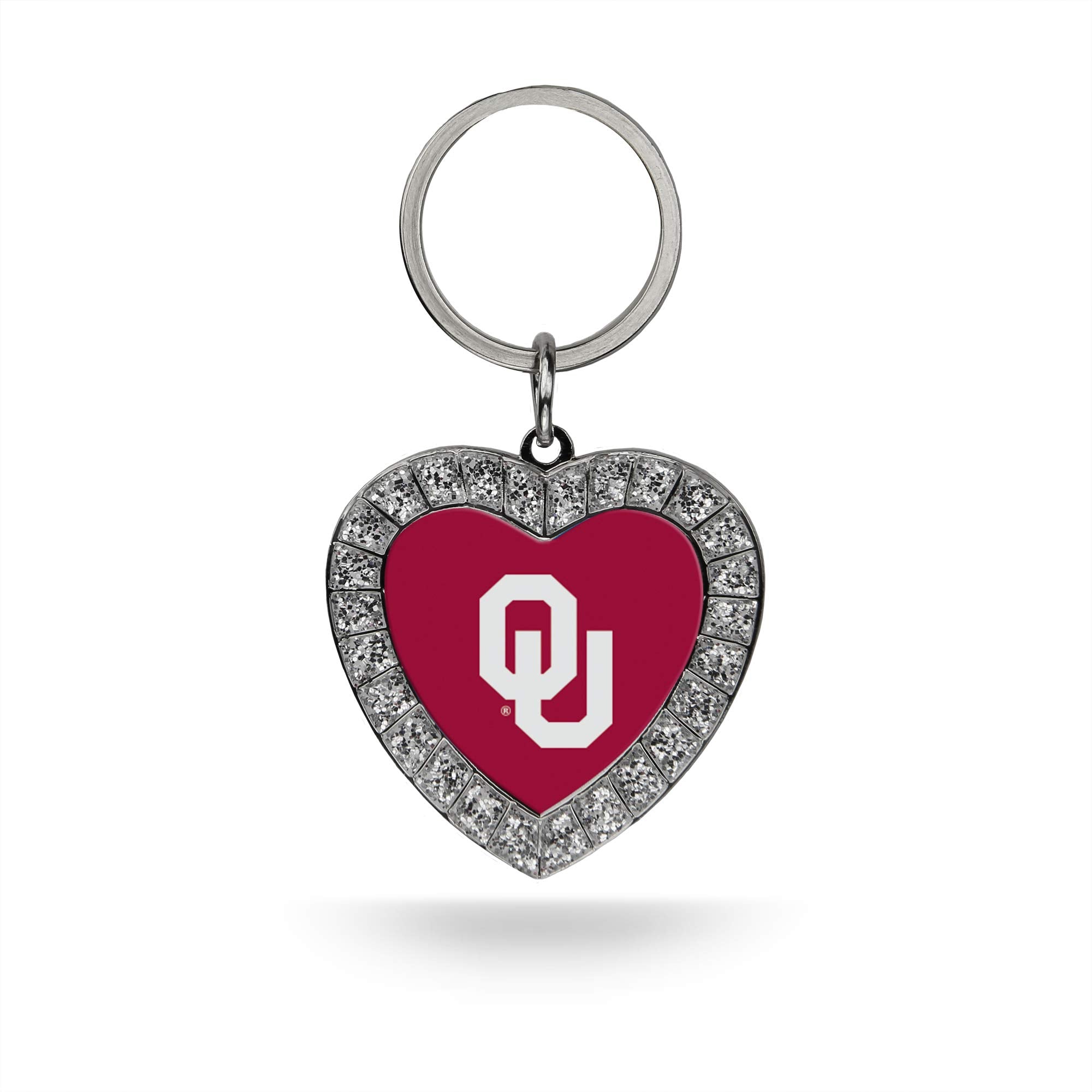 Rico Industries Ncaa Oklahoma Sooners Metal Rhinestone Heart Keychain