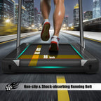 Goplus 2 In 1 Folding Treadmill With Dual Display, 2.25Hp Superfit Under Desk Electric Pad Treadmill, Installation-Free, Bluetoo