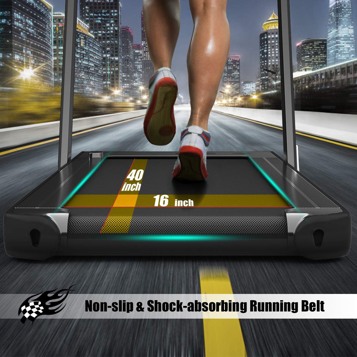 Goplus 2 In 1 Folding Treadmill With Dual Display, 2.25Hp Superfit Under Desk Electric Pad Treadmill, Installation-Free, Bluetoo
