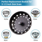 Kone Kitchen Sink Stopper And Strainer 2 Pack Oil Rubbed Bronze Sink Basket Strainer Replacement For Standard 3-12 Inch Drain, S