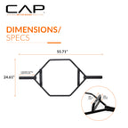 Cap Barbell Olympic Hex / Trap /Shrug /Deadlift Bar With Combo Grips, Black - New Version (Obis-89Hb)