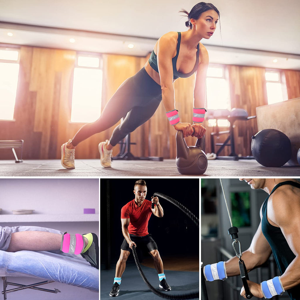 Ankle Weights, Wrist Leg Arm Weight For Women Men Children With Adjustable Straps, Strength Training Weighted For Yoga, Jogging,