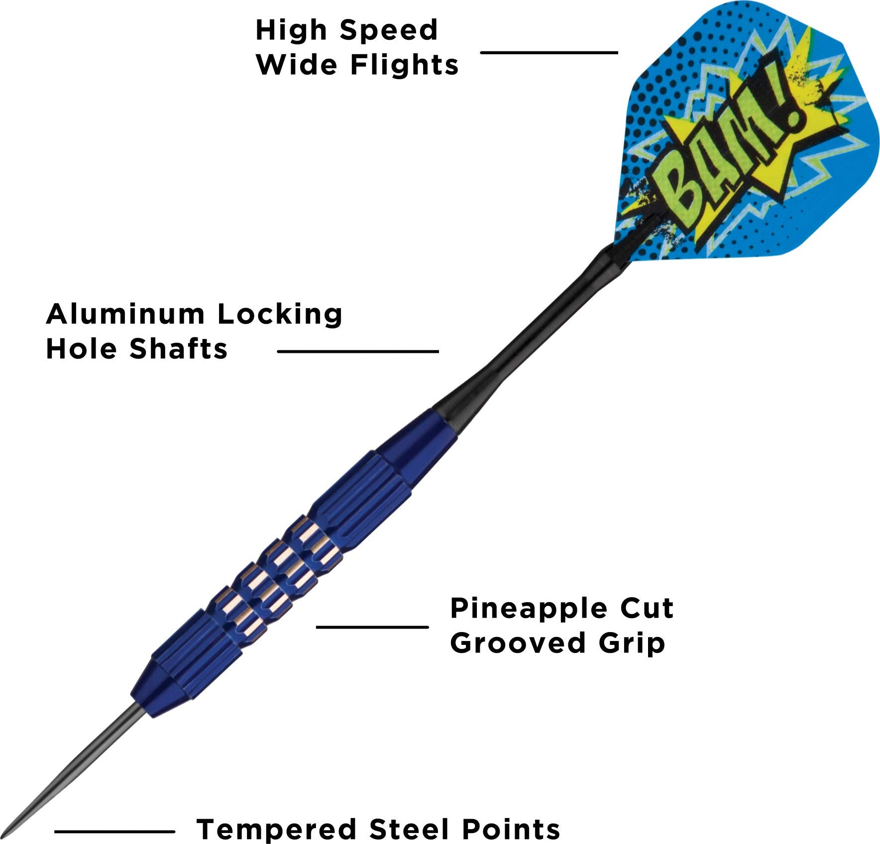 Viper Comix Steel Tip Darts: Bam (Blue), 22 Grams