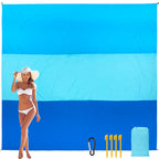 Hihoho Beach Blanket, Sandproof Beach Mat, Waterproof Quick Drying Lightweight Outdoor Picnic Mat 120 ''X108 '' For 2-8 Adults W
