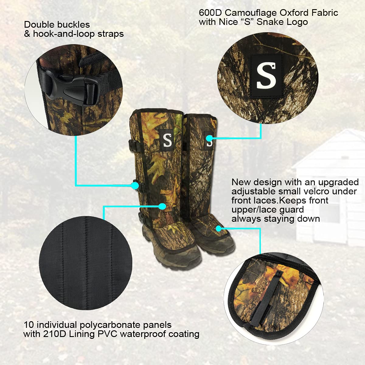 Smarkey Snake Gaiters Bite Protection Guard For Lower Legs Protects Against All Types Of Rattlesnakes And Other Poisonous Snakes