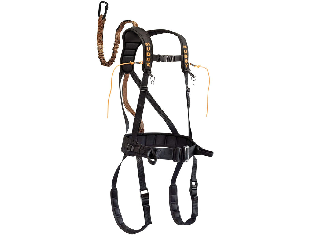 Muddy Hunting Tree Stand Safety Systems Lightweight Padded Nylon Quick-Release Safeguard Harness, X-Large