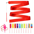 Novelty Place 10Pcs Dance Ribbons Streamers - 6.6Ft Gymnastics Dacing Ribbon Wands - Perfect Rhythm Ribbon Sticks For Unisex Kid