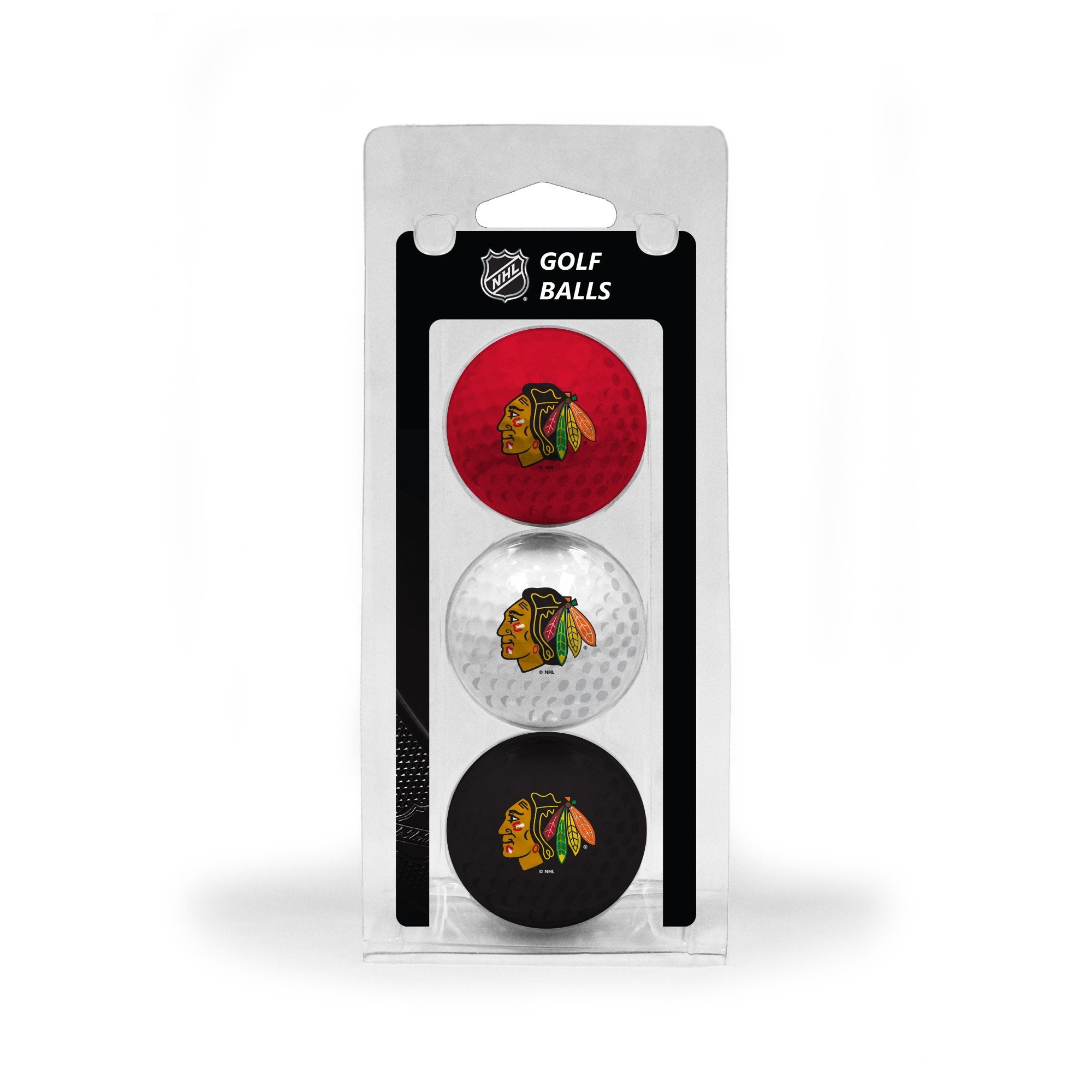 Team Golf Nhl Chicago Blackhawks 3 Golf Ball Pack Regulation Size Golf Balls, 3 Pack, Full Color Durable Team Imprint