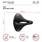 Selle Italia, Zeta Comfort Gel Flow, Cruiser Bike Saddle - For Men And Women, 670G, Black
