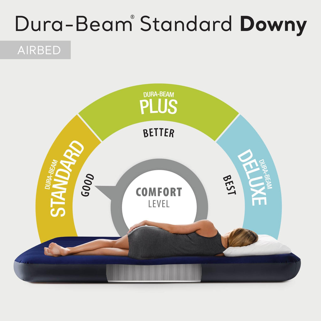 Intex 75 X 39 X 10 Inch Dura-Beam Fiber-Tech Vinyl Standard Downy Air Mattress With Plush Top And 2-In-1 Valve, Twin (Pump Not I