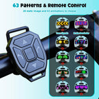 Kids Bike Helmet With Led Display, Size Adjustable Smart Bicycle Helmet With Remote Control, 63 Patterns, 11 Air Vents, For Skat